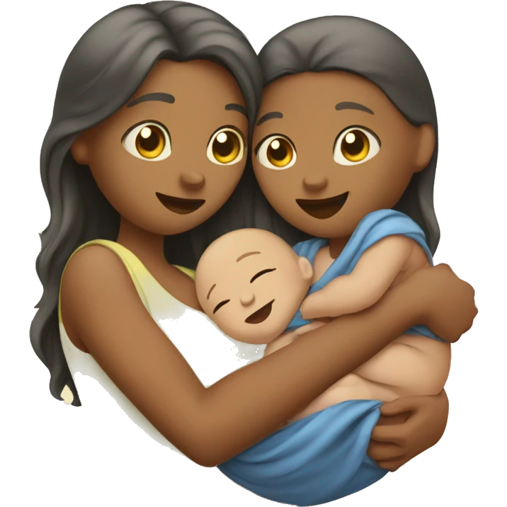 Human baby in hand of mother and father  emoji