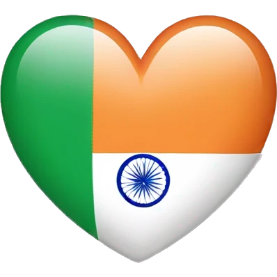 heart with indian flag pattern emoji