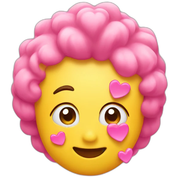 yellow emoji with pink hearts in his face emoji