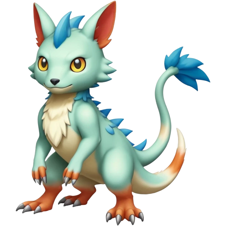 colorful Fakémon-Digimon-Fionbri-Trico-creature (full body) emoji
