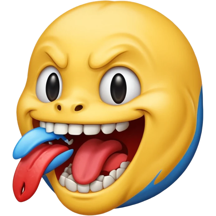 Happy face eating evil face emoji