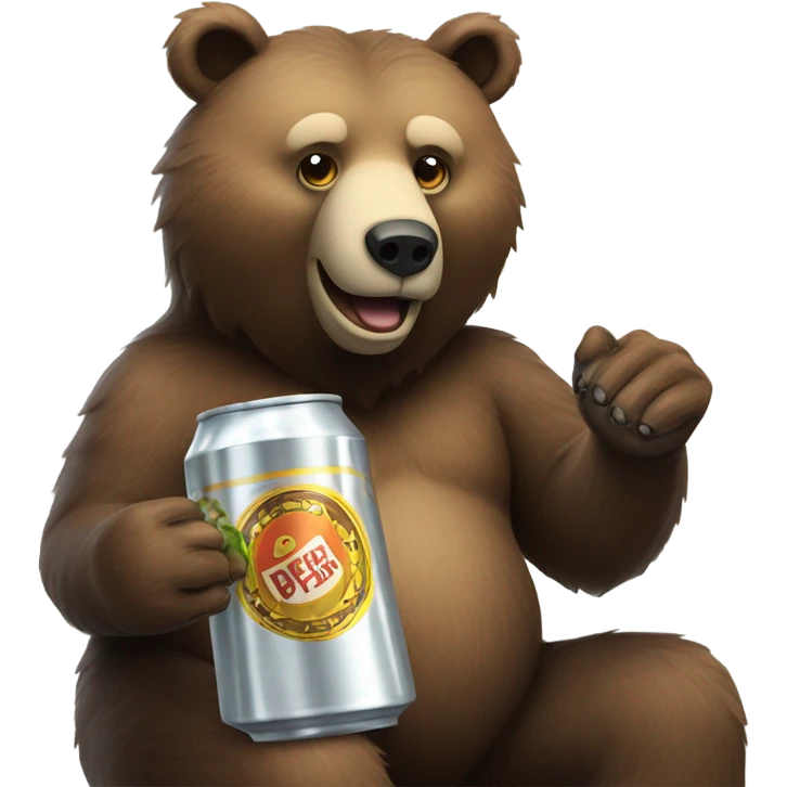 Bear drinking a beer emoji