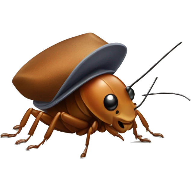 Cockroach wearing a hat emoji