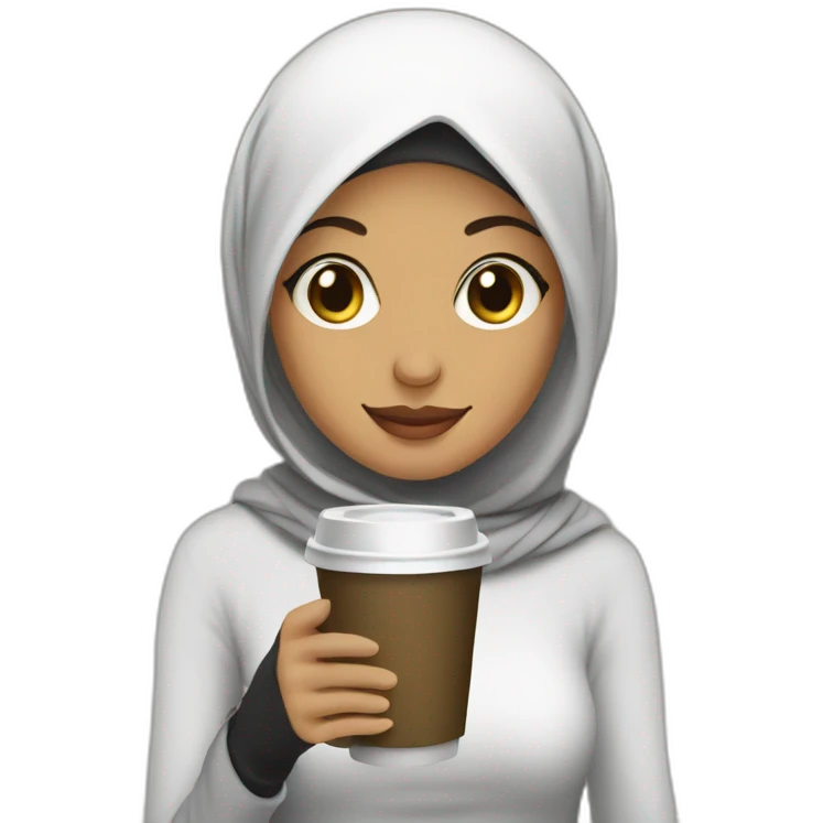 Hijabi girl with coffee  emoji