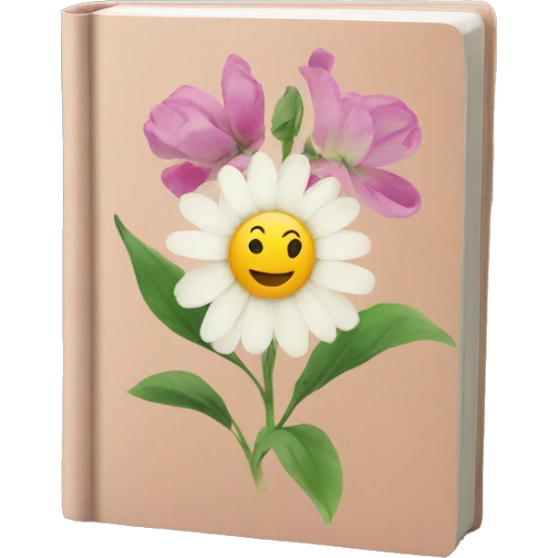 book with flower printed on the cover emoji