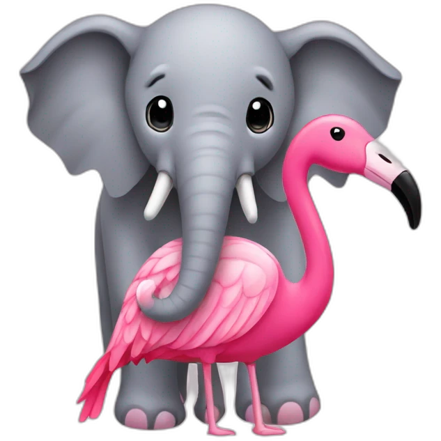 elephant flamingo emoji