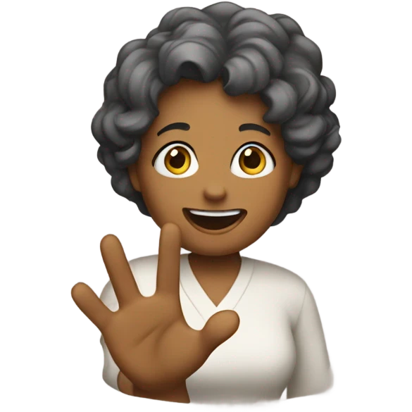 Can you create a mom emoji waving her hand? emoji