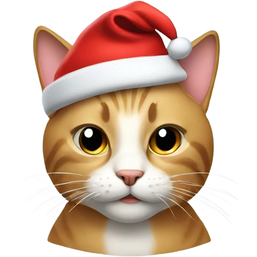 the face of a cat in a Santa hat emoji
