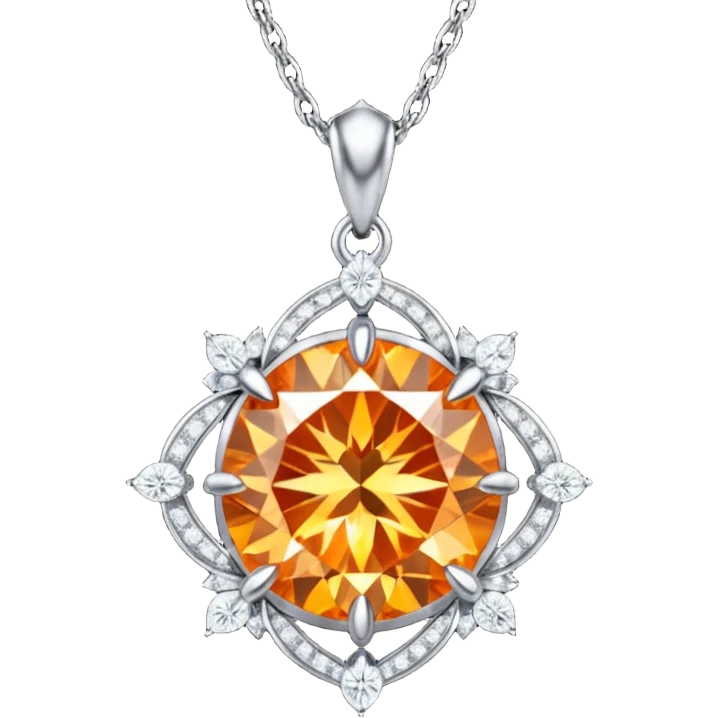fantasy magic orange necklace diamond emoji