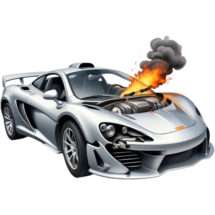 sorayama mclaren car crash fire and smoke explodsion  emoji