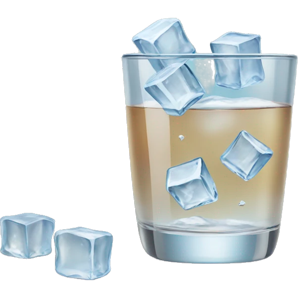 Glass of ice water showing ice cubes emoji