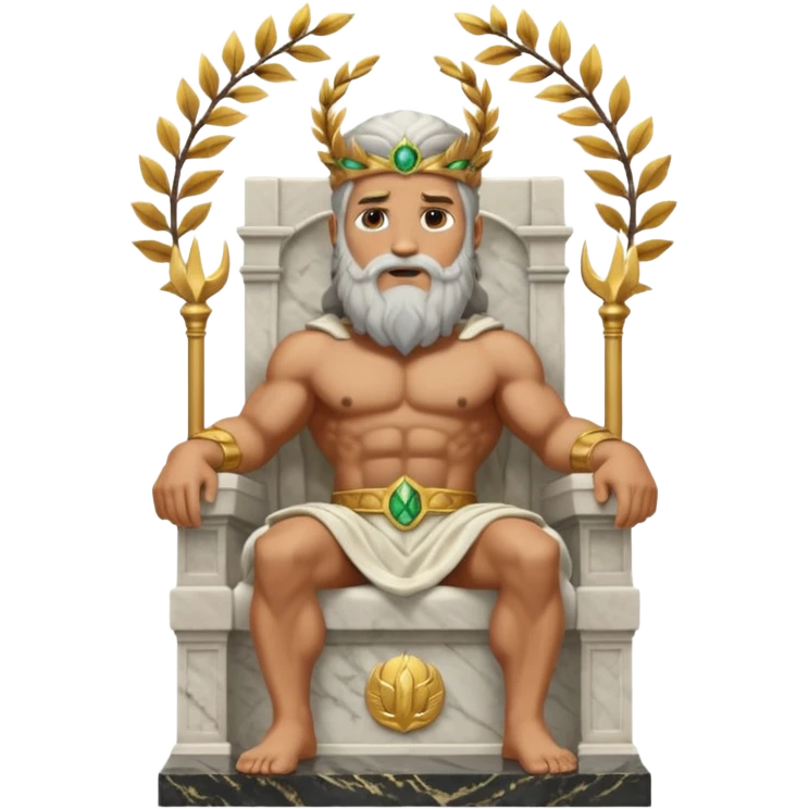 god zeus statue on a throne emoji
