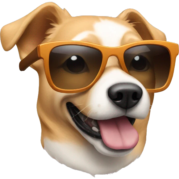 Emoji with sunglasses showing dog emoji