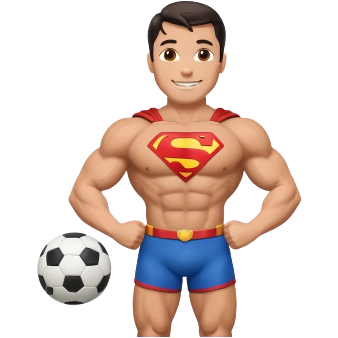 Superman holding a soccer ball emoji