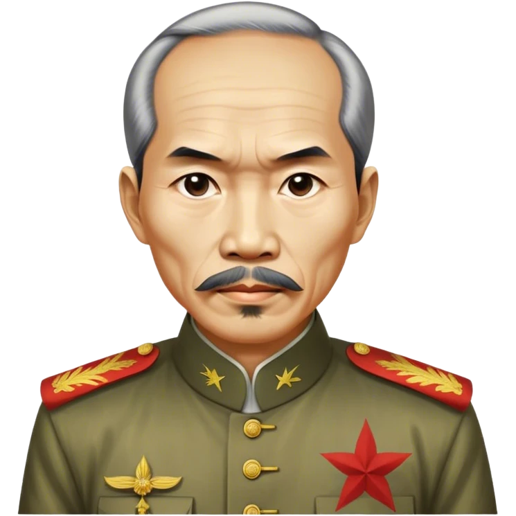 Cinematic Realistic Ho Chi Minh Portrait Emoji, depicted as a determined revolutionary leader in traditional attire with a humble expression, rendered with lifelike textures and soft natural lighting that captures his enduring legacy. emoji