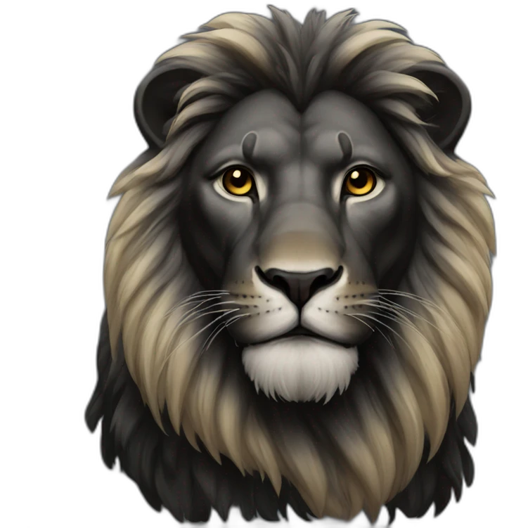 Black lion emoji