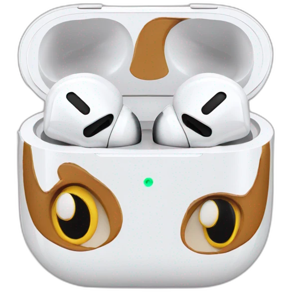 An AirPods Pro with case emoji