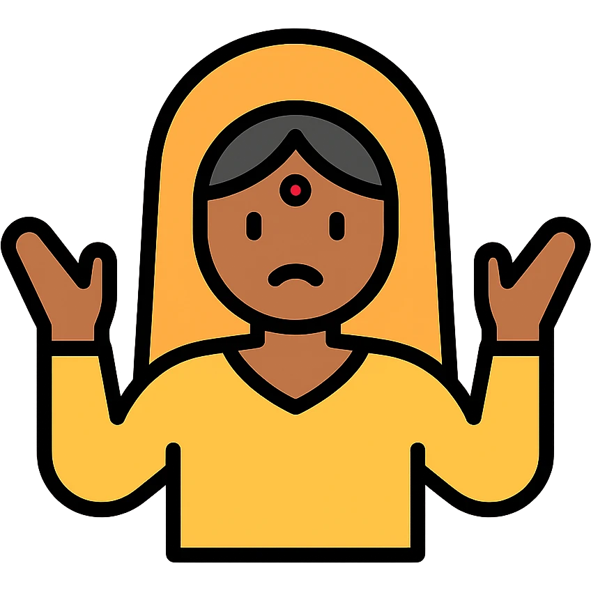 Indian person with hands raised in surrender icon emoji
