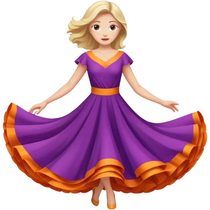 Woman Twirl occasion circle dress emoji