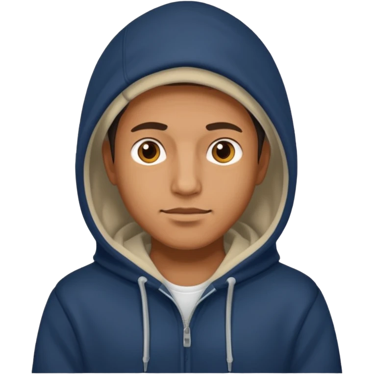 Dos wearing hoodie emoji