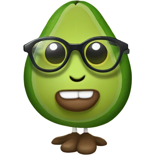 avocado with glasses emoji