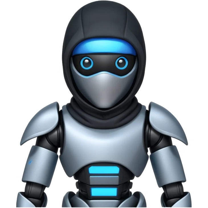 advanced hooded ninja robot emoji
