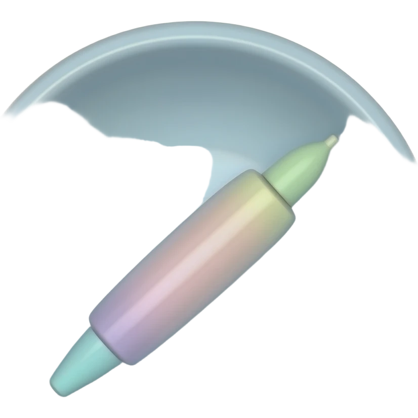 glowing little pen cover in a bowl pastel colours emoji