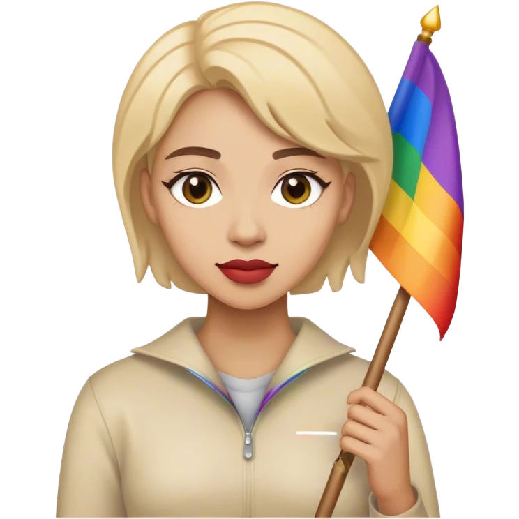 woman with lgbt flag emoji