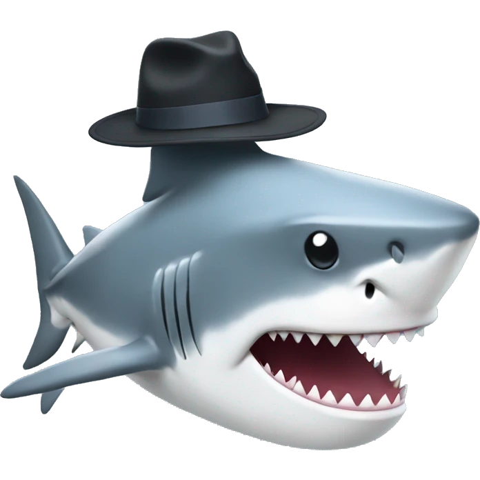shark with hat emoji