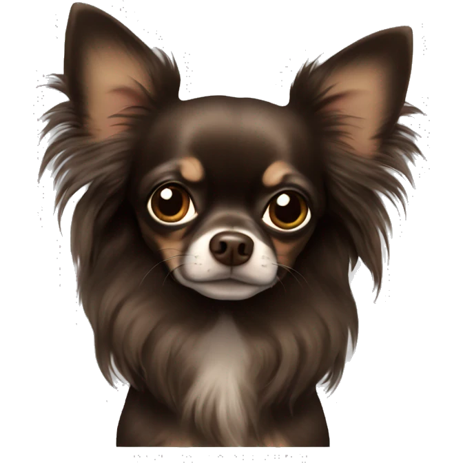 Whole darkbrown long hair chihuahua  emoji