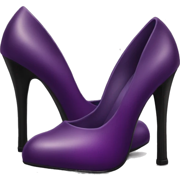 Realistic pair of plum purple and black high heels  emoji