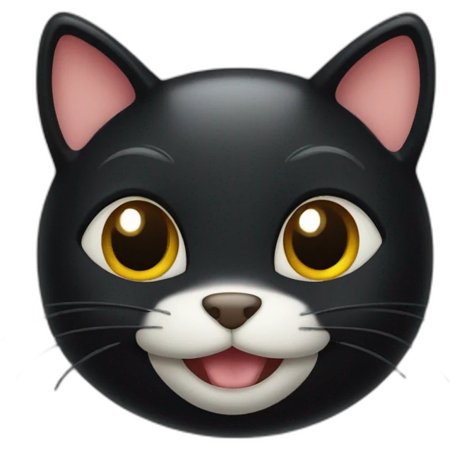 smugly grinning black cat face emoji