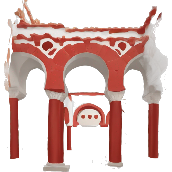 arco de herradura de color blanco y rojo con sus dos columnas de la mezquita de cordoba emoji