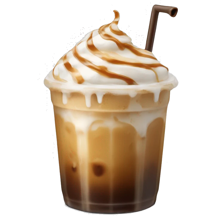 Iced coffee with sweet foam and Carmel drizzle  emoji
