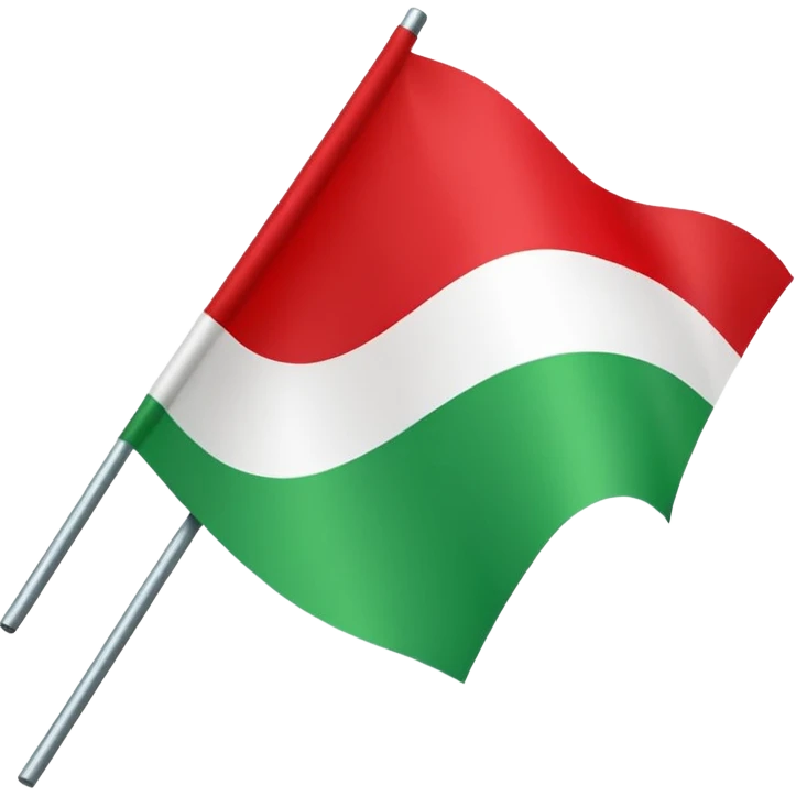 A red flag with a vertical and horizontal white stripe and two diagonal green stripes. Apple flag emoji style emoji