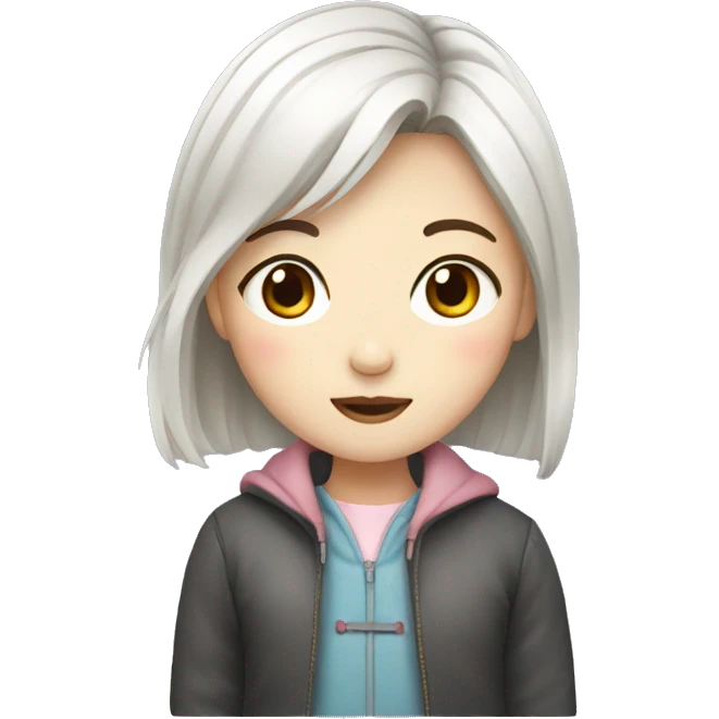 Girl with korean style emoji