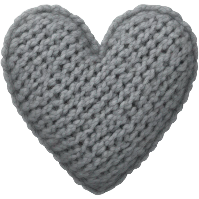 Grey knitted heart emoji
