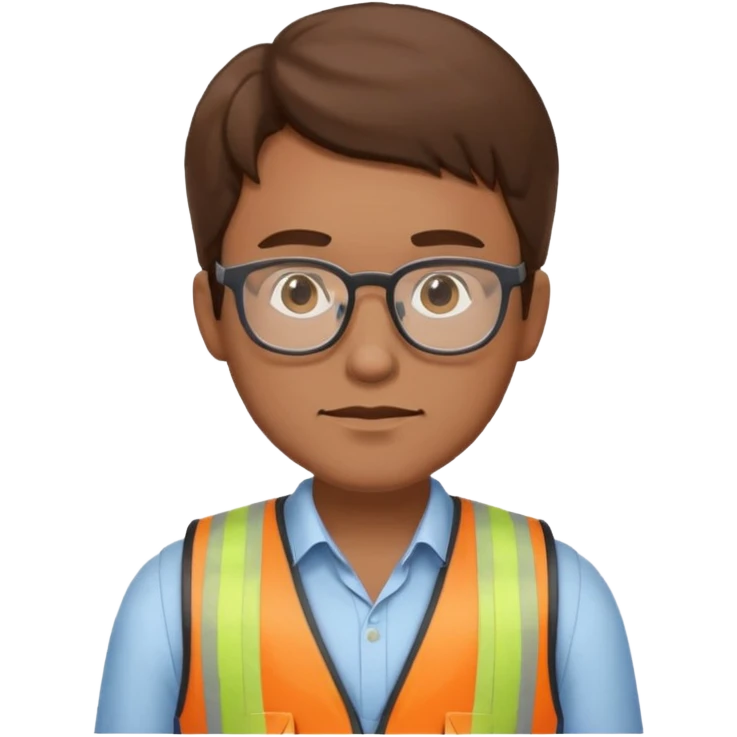 man developer brown hair, glasses added a vest  emoji