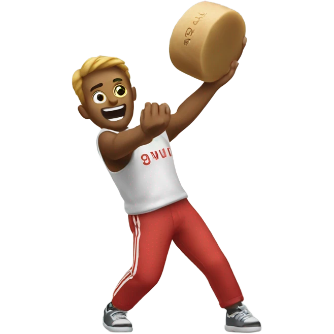 Throwing a roll emoji