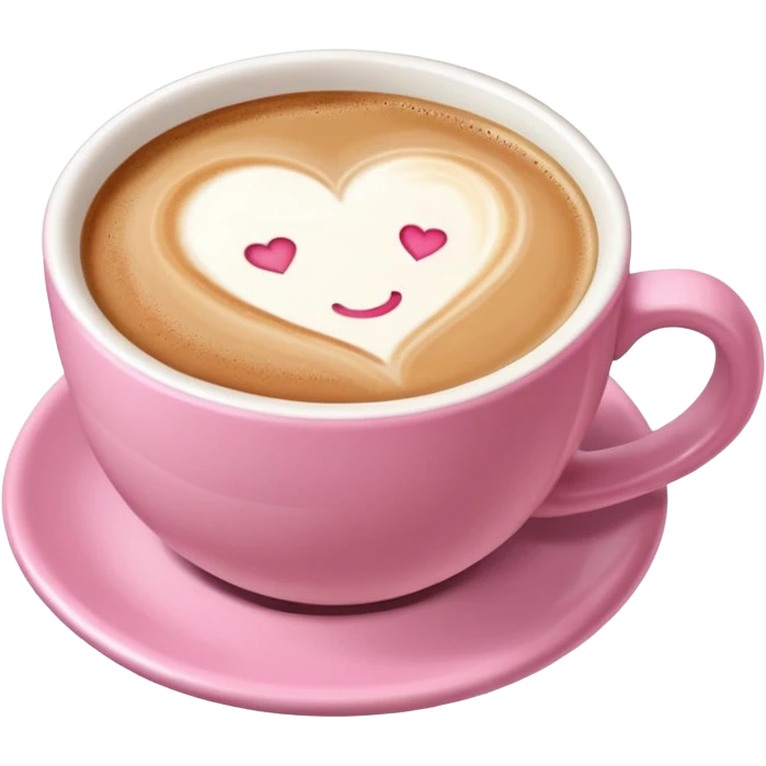 Pink coffe aesthetic  no use face emoji