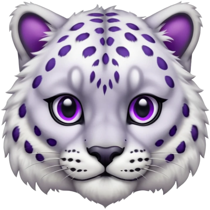 Snow leopard purple eyes emoji