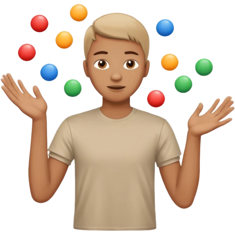 person mimicking juggling but without the balls emoji