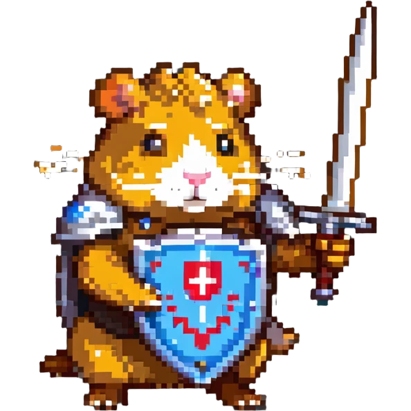 hamster warrior with sword and shield emoji