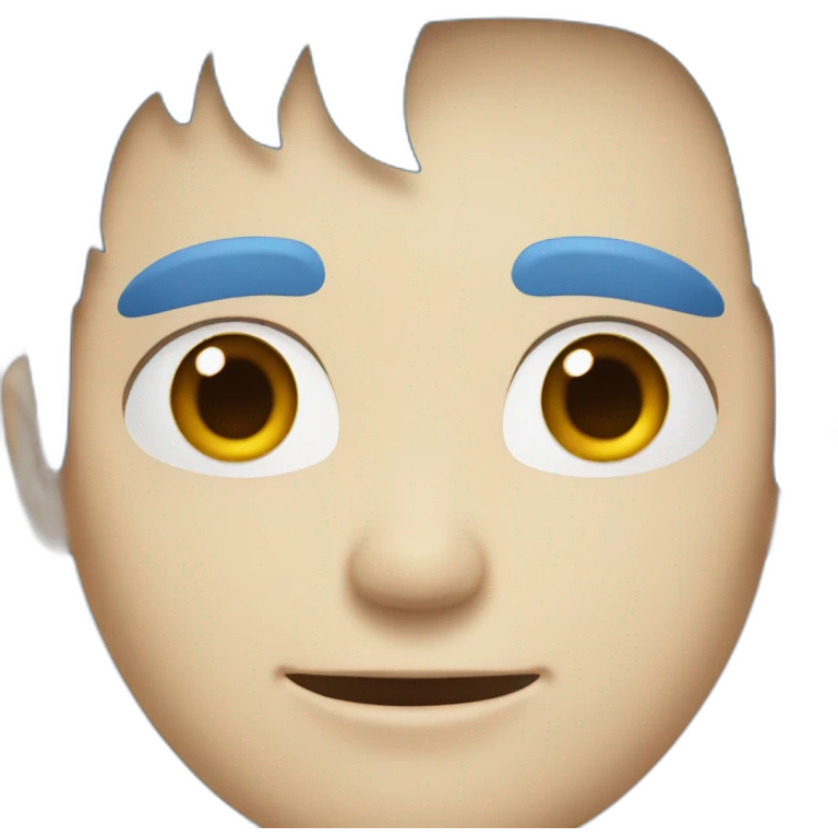 A man with blue hair anda White skin emoji