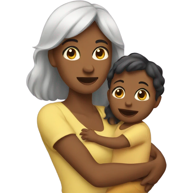 Women holding toddler  emoji