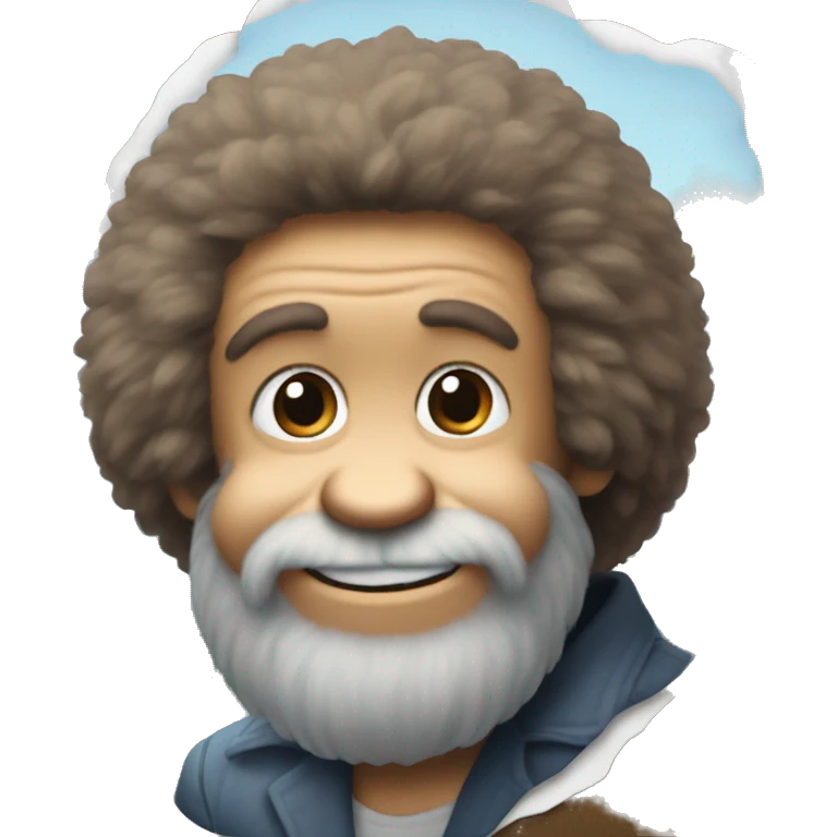 A monkey that looks like Bob ross emoji