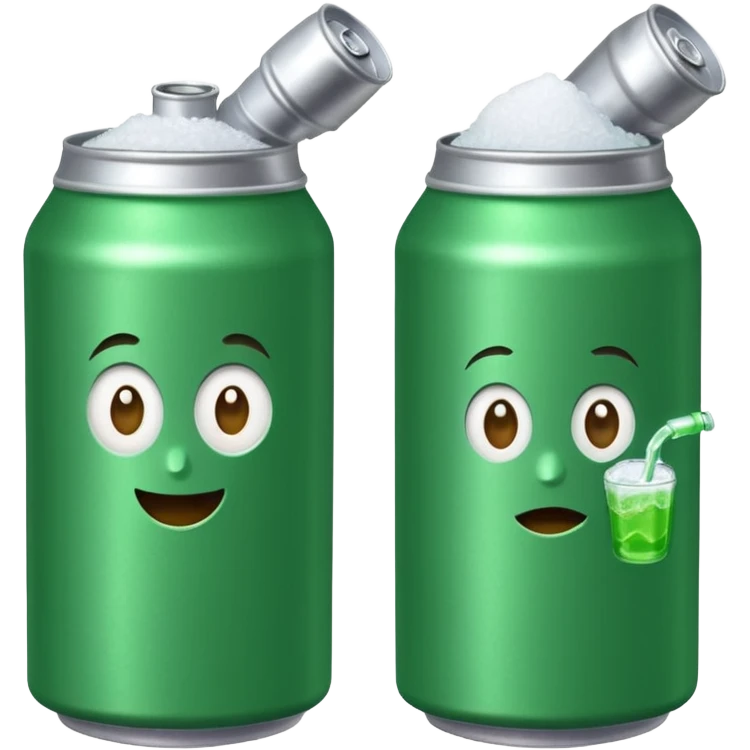 Green Soda can on left and Salt Jug on right emoji
