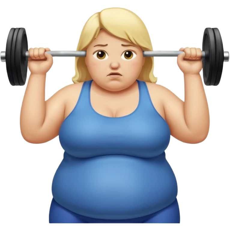 Obese blonde working out  emoji