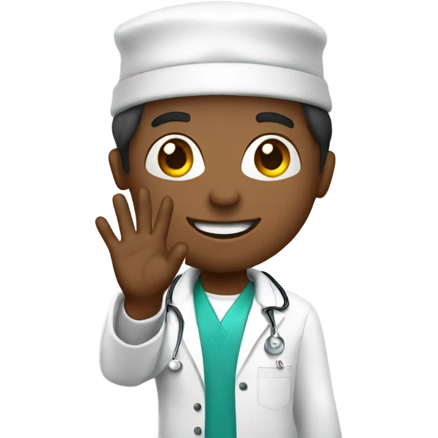 Medical Student waving bye emoji