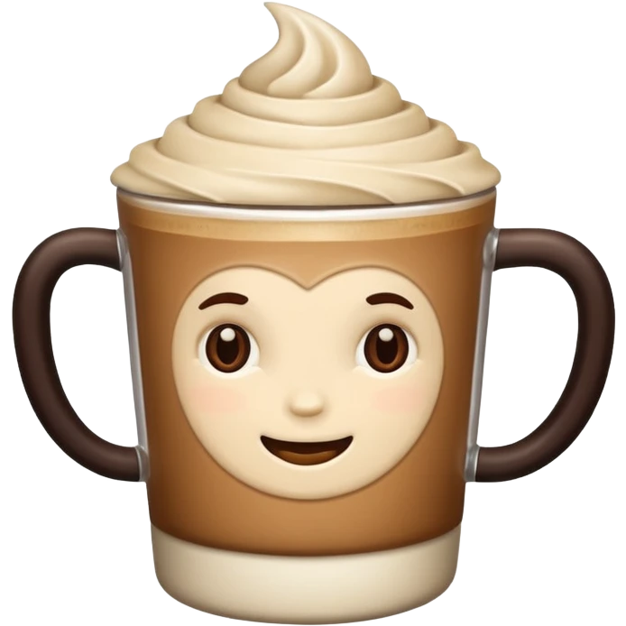 Coffee latte color  creamy and dark brown emoji
